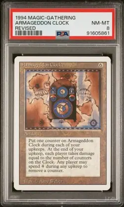 1994 Magic The Gathering MTG Revised Armageddon Clock PSA 8 NM-MT - Image 1