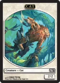 MTG 10 Cat Token, NM-Mint, English Magic 2014 - Image 1