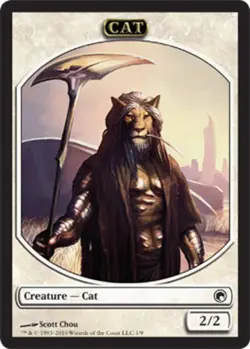 MTG 10 Cat Token, Light Play, English Scars of Mirrodin - Image 1