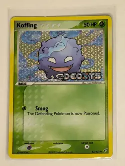 Koffing 62/107 Deoxys Reverse Holo front/back image pokemone tcg - Image 1