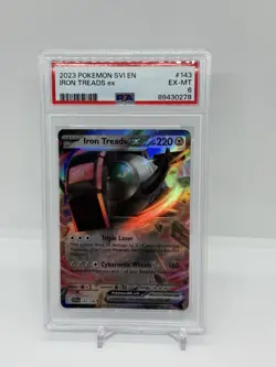 2023 POKEMON SVI EN-SCARLET & VIOLET #143 IRON TREADS EX PSA 6 - Image 1