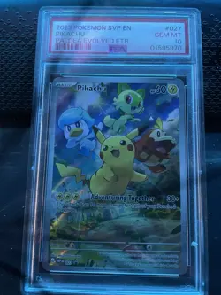 2023 Pokemon Svp En Pickachu Paldea Evolved Etb Gem Mnt Psa 10 Graded - Image 1