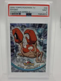 2000 Pokemon Topps TV Animation Series 2 Krabby #98 PSA 9 - Image 1