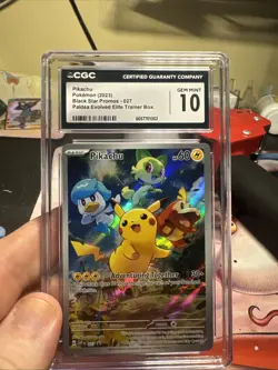 Pikachu SVP 027 CGC 10 Black Star Promo Pokemon TCG S & V Paldea Evolved ETB - Image 1