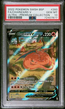 PSA 10 CHARIZARD V 260 SWSH BLACK STAR PROMO SWORD & SHIELD UPC 2022 POKEMON - Image 1