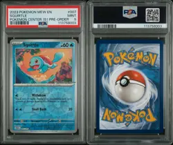 2023 POKEMON MEW EN-151 POKEMON CENTER 151 PRE-ORDER PROMO #007 SQUIRTLE PSA 9 - Image 3