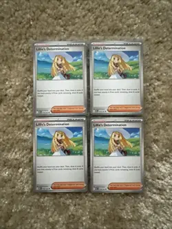 4x Lillie's Determination 119/132 Mega Evolution - Pokemon TCG - Playset - Image 1