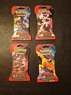 Pokemon TCG Destined rivals sleeved art set of 4. new sealed uk - Image 1