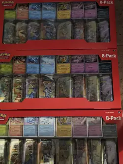 Pokemon TCG: Prismatic Evolutions 8 Mini-Tins Promos Costco Lot Of 3**IN HAND** - Image 1