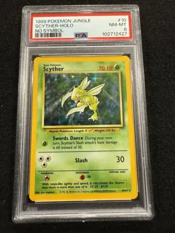 Pokemon Scyther Holo No Symbol 10/64 from Jungle in a PSA 8 ! - Image 1