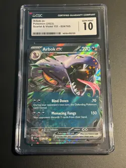 Pokemon Scarlet & Violet 151 Ultra Rare Arbok ex 024/165 CGC 10 Gem Mint - Image 1