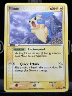 Minun 37/106 EX Emerald Pokemon TCG Regular Uncommon 2005 NM - Image 3