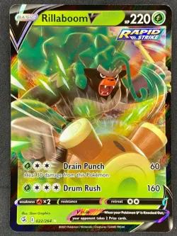 Pokemon Rillaboom V 022/264 FST Fusion Strike NM - Image 1