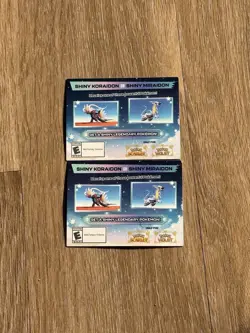 2 Pokemon Scarlet And Violet Serial Codes Shiny Koraidon or Miraidon UNSCRATCHED - Image 1