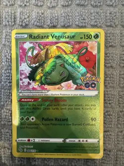 Pokemon Go Radiant Venusaur Holo TCG Card 004/078 NM Condition - Image 1