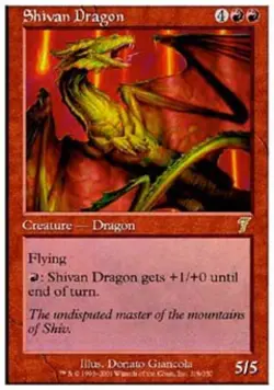 Shivan Dragon - Light Play MTG 7th Edition - Image 1
