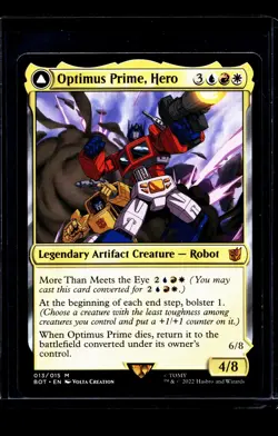 2022 MTG Magic The Gathering BOT Transformers #13 Optimus Prime Hero - Image 1
