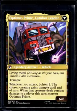 2022 MTG Magic The Gathering BOT Transformers #13 Optimus Prime Hero - Image 2