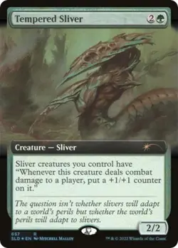 Tempered Sliver (Extended Art) -Foil Near Mint MTG Secret Lair - Image 1