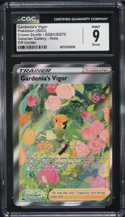 CGC 9 ERROR Gardenia's Vigor GG61/GG70 Pokemon Crown Zenith Trainer Gallery OC - Image 1