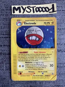 Carte Pokemon Electrode H7/H32 Holo Rare Aquapolis Wizard Francais Occasion - Image 1