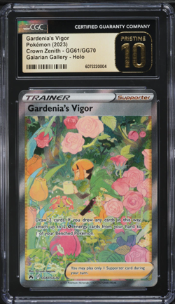 CGC 10 PRISTINE Gardenia's Vigor GG61/GG70 Pokemon Crown Zenith Trainer Gallery - Image 1
