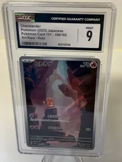 CGC 10 GEM MINT Japanese Charmander 168/165 Art Rare Pokemon 151 - Image 1
