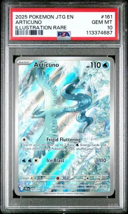 2025 POKEMON JTG EN-JOURNEY TOGETHER ILLUSTRATION RARE #161 ARTICUNO PSA 10 - Image 1
