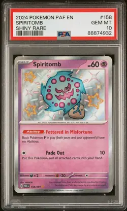 PSA 10 Gem Mint Spiritomb Shiny Rare 2024 Pokemon Paldean Fates #158 - Image 1