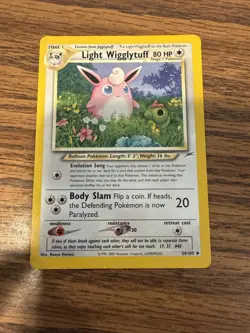 2002 Pokemon Neo Destiny Light Wigglytuff 54/105 LP/mp Pokemon TCG - Image 1