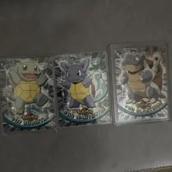 Pokemon Topps Squirtle Wartortle Blastoise (foil) Topps Cards Vintage Set - Image 1