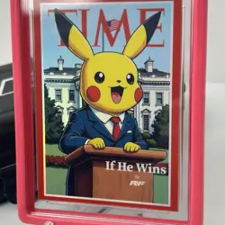 RF Limited Edition Art Card Custom Pikachu President Pokemon Holo /4 Time - Image 2