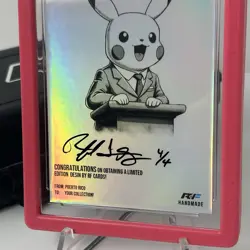 RF Limited Edition Art Card Custom Pikachu President Pokemon Holo /4 Time - Image 5