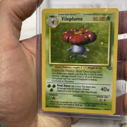 1999 Jungle Vileplume 15/64 Unlimited Holo Rare Card WOTC Pokemon TCG MP/LP Vtg - Image 1