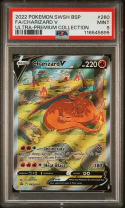 PSA 9 Charizard V SWSH260 Promo Ultra Premium Collection Pokemon Card - Image 1