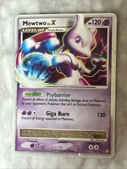Pokemon Mewtwo TCG LV.X Holo Card 144/146 Legends Awakened 2008 Vintage LP - Image 1