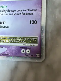 Pokemon Mewtwo TCG LV.X Holo Card 144/146 Legends Awakened 2008 Vintage LP - Image 5