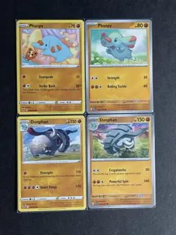 Donphan (x2) + Phanpy (x2) 4-card mixed Pokemon lot - PWE - Image 1