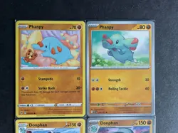 Donphan (x2) + Phanpy (x2) 4-card mixed Pokemon lot - PWE - Image 3