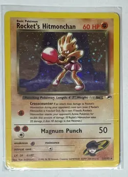 Rockets Hitmonchan Gym Heroes Trading Card 11/132 - Image 1