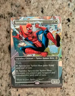 Prerelease FOIL SPECTACULAR SPIDER-MAN 0014 mtg SEALED Rare PROMO + FULL ART - Image 3