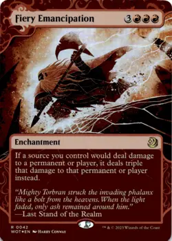 MTG Fiery Emancipation Foil NM Wilds of Eldraine: Enchanting Tales Magic 42 - Image 1