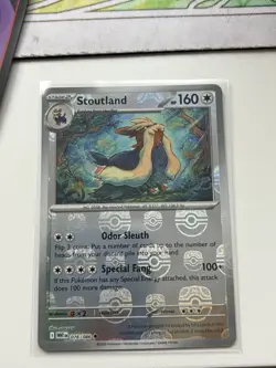 Stoutland Masterball Reverse Holo 076/086 NM Black Bolt White Flare Pokemon TCG - Image 1