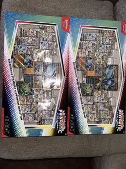 2 x Pokemon Prismatic Evolutions Lucario EX and Tyranitar EX Premium Collection - Image 4
