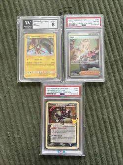Pokemon Graded Lot Gold Star Greninja PSA 7, Jacq SIR PSA 8, WCC 8 Tapu Koko - Image 1