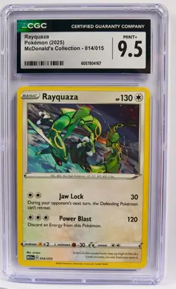 CGC 9.5 MINT+ Rayquaza 014/015 McDonald's Collection M24EN 2025 Pokemon Slab - Image 1