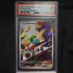 2024 Pokemon SV Stellar Crown Bulbasaur Illustration Rare #143/142 - PSA 9 - Image 1
