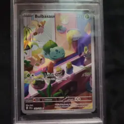 2024 Pokemon SV Stellar Crown Bulbasaur Illustration Rare #143/142 - PSA 9 - Image 3