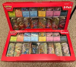 Costco Pokemon TCG Scarlet & Violet Prismatic Evolutions Mini Tin 8Pack SET OF 2 - Image 1