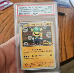 custom made gift 2016 Pokemon XY Promo Japanese Luigi Pikachu #295XYP PSA 10 - Image 1